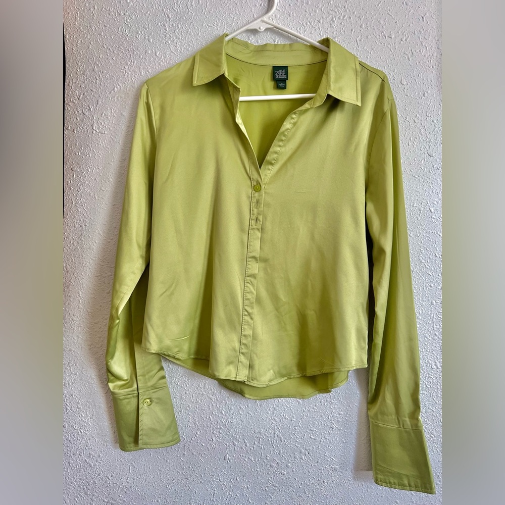 Bell flare satin top
